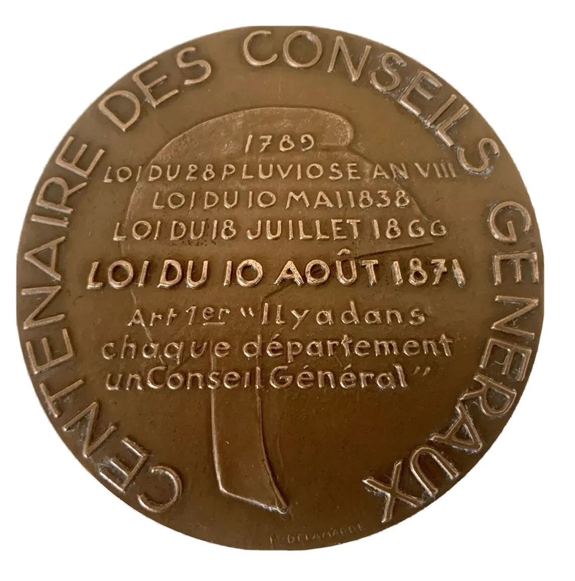 Médaille Plaque Bronze R. Delamarre « Les Provinces De France – Savoie » – 9x5cm