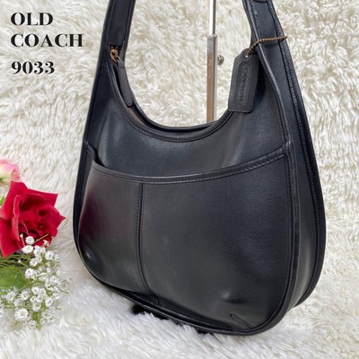 Coach Leather Half Moon Black Made In USA Ergo Vintage Shoulder 