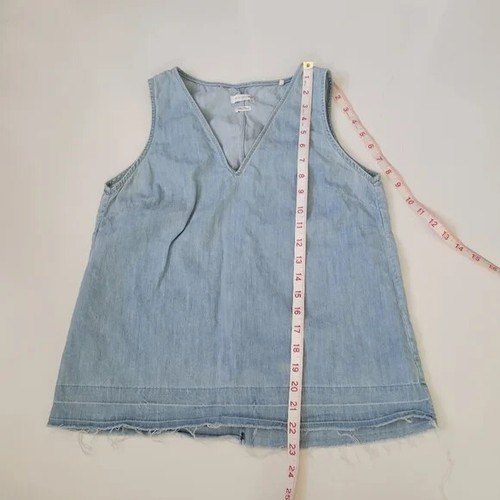 RAG & BONE Draped Chambray Tank Top Size Small Sleeveless Western Rodeo Blue - Picture 11 of 12