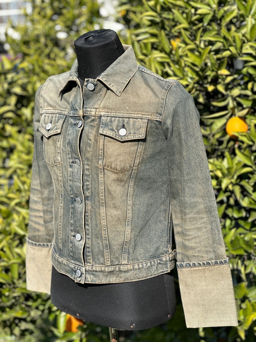Rare Archive 98 Helmut Lang Stained Denim Pocket Trucker Rare Archive 98 Helmut Lang Stained Denim Pocket Trucker