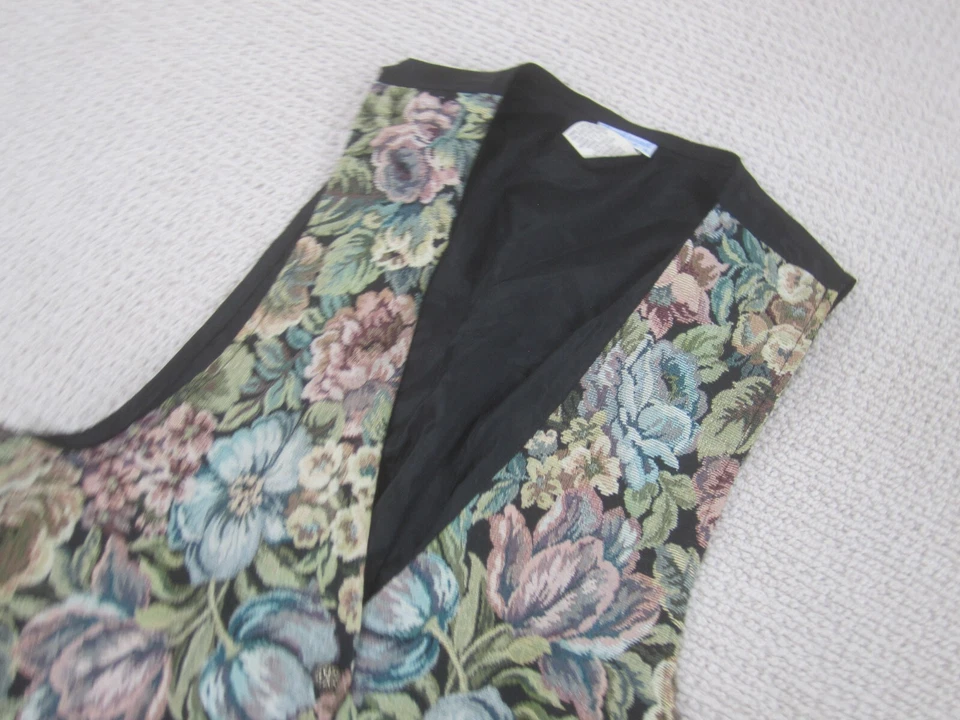 Chaleco De Colección Backroad Azul Para Mujer 16-18 Multicolor Floral Hecho en EE. UU. Informal Foto 2 de 4