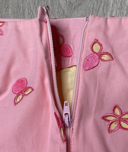 Vintage Lilly Pulitzer Skirt Women 6 Pink Paris Sorbet Cherry Embroidered Pencil - Picture 4 of 8