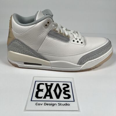 Nike Air Jordan 3 Retro Shoes Craft Ivory FJ9479-100 - Men's Size