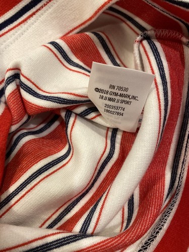 NWOT EUC Janie and Jack Girls 5 JJ Sport Striped Romper Red Navy Visor - Picture 10 of 10