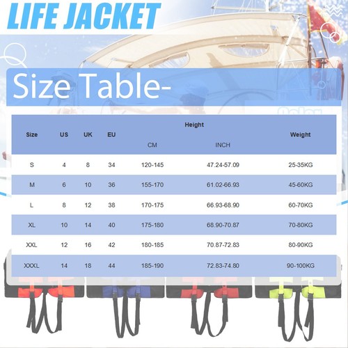 Life Jackets Watersport Ski Buoyancy Aid Kayak Sailing Boating Vest Adult Kid - Picture 2 of 26