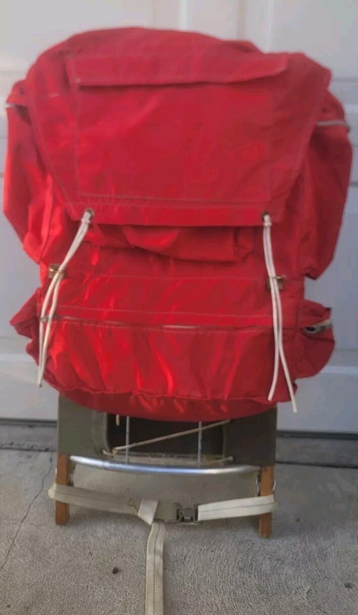 Vintage Camp Trails Hiking Camping Backpack Bag Wooden