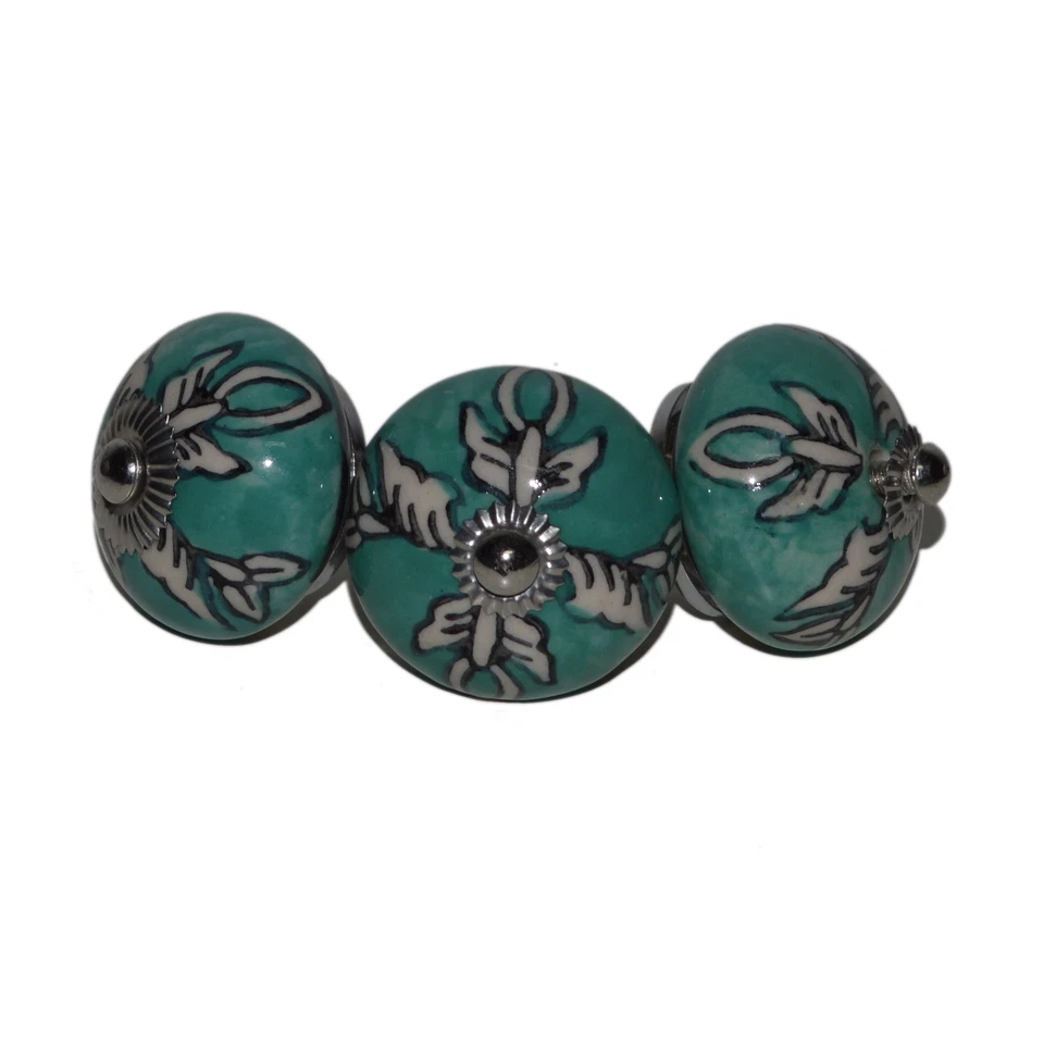 Möbelknöpfe Möbelknauf Möbelgriff Keramik Porzellan handbemalt Knauf Indisch - Bild 2 von 4