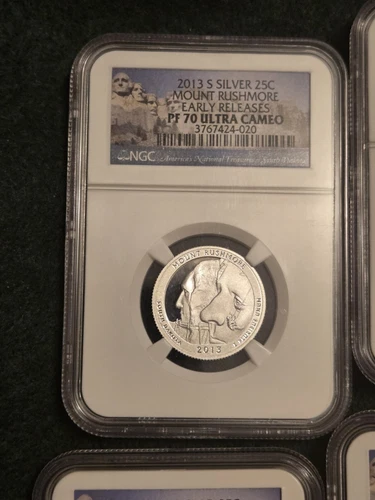 2013 S Mount Rushmore Silver Quarter 25C NGC PF 70 Ultra Cameo Early Releases 