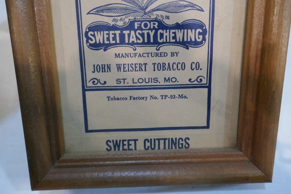 Bolsa de recorte de tabaco para mascar John Weisert Tobacco Co enmarcada de colección Foto 2 de 4