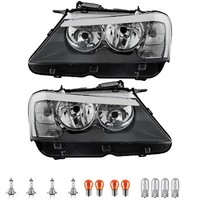 Halogen Scheinwerfer Set H7/H7 Schwarz FüR BMW X3 Inklusive Lampen
