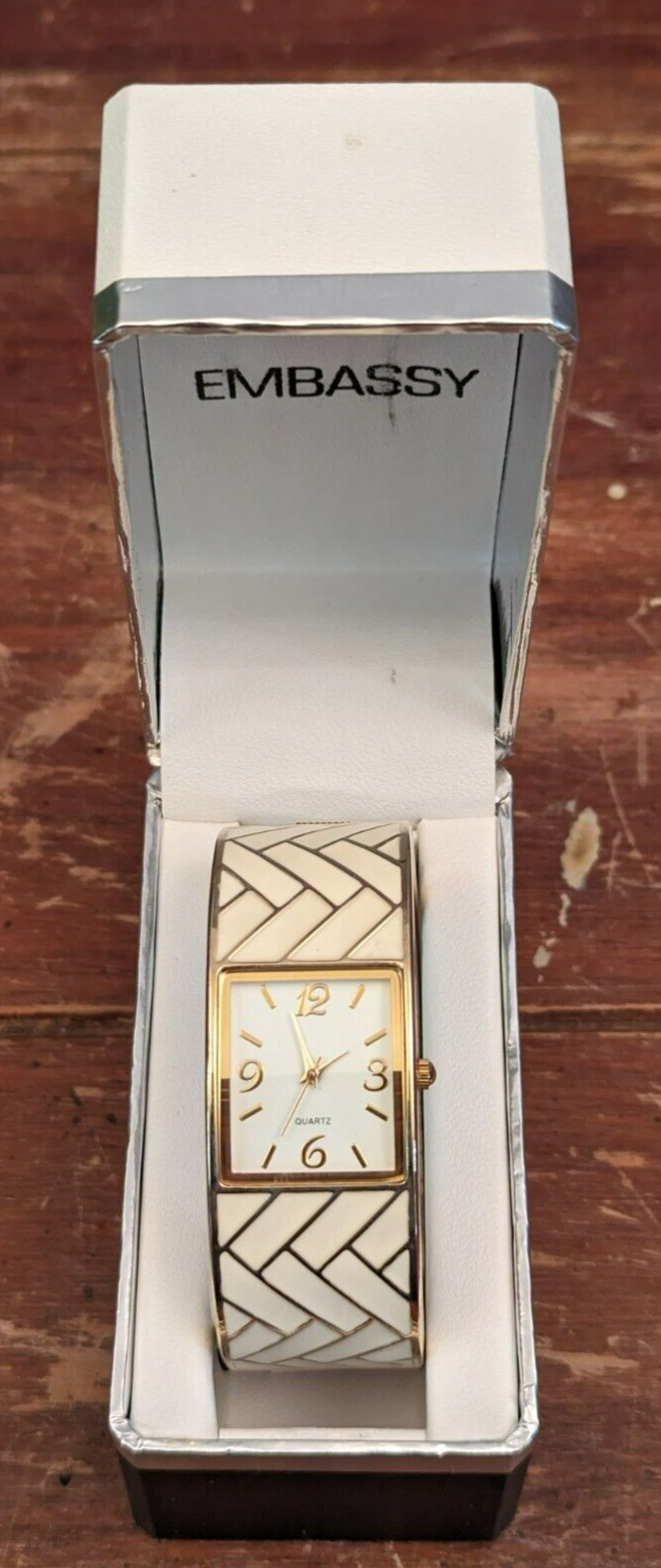 MZ Berger watch gold white spring close wrist watch womens quartz Kmart eBay