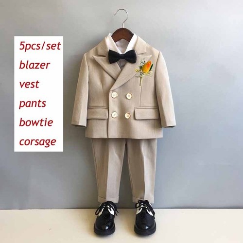Formal Dress Suit Autumn Winter Performance Costume Jacket Pants Bowtie Clothes - Picture 3 of 30