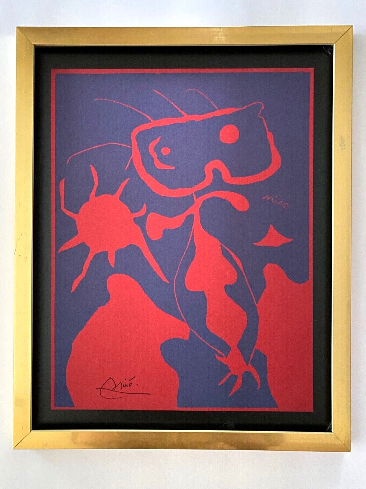 🔥Joan Miro | Vintage 1958 Signed Colorful Print | Collector Piece Framed