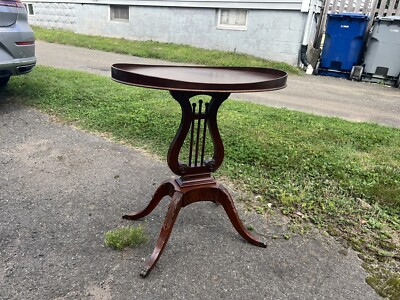 Vintage / Mid-Century MERSMAN Lyre Harp Base Oval Side Table | eBay