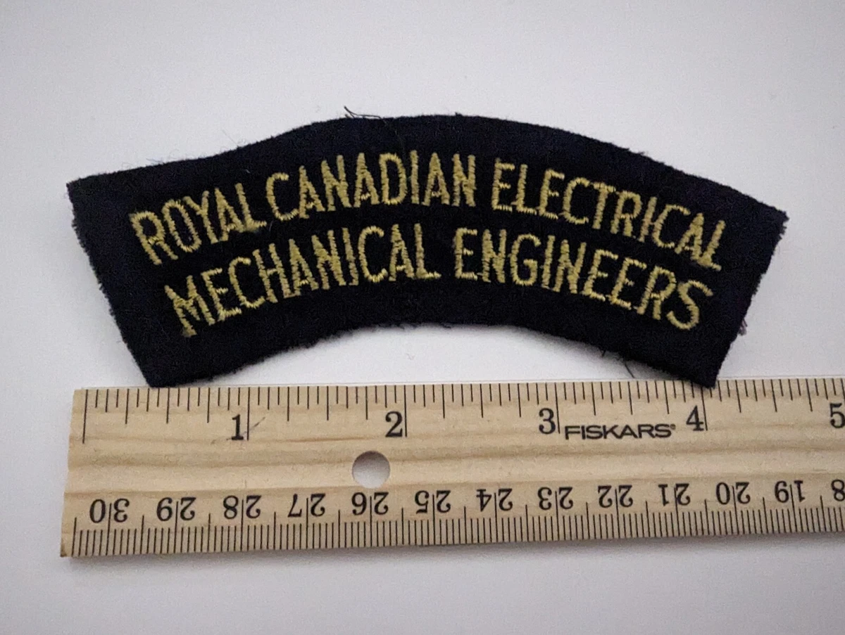 Vintage Military Shoulder Title Badge Patch Royal Canadian Electrical Engineers