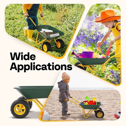 Kids Wheelbarrow Children Garden Cart w/ Toddler Gardening Tool Set Child Toys - Bild 6 von 7