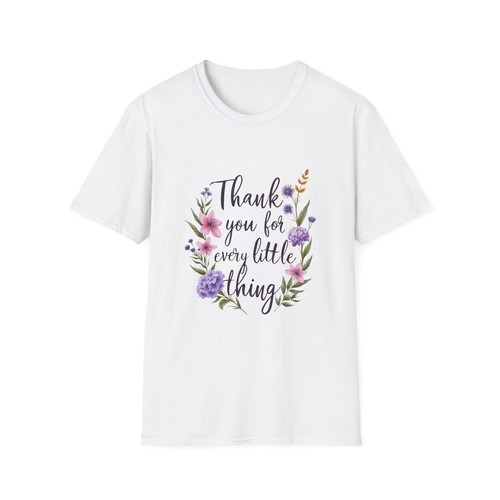 Floral Gratitude T-Shirt, Gift for Her, Thank You Top, Unisex Casual Wear, - Picture 2 of 19