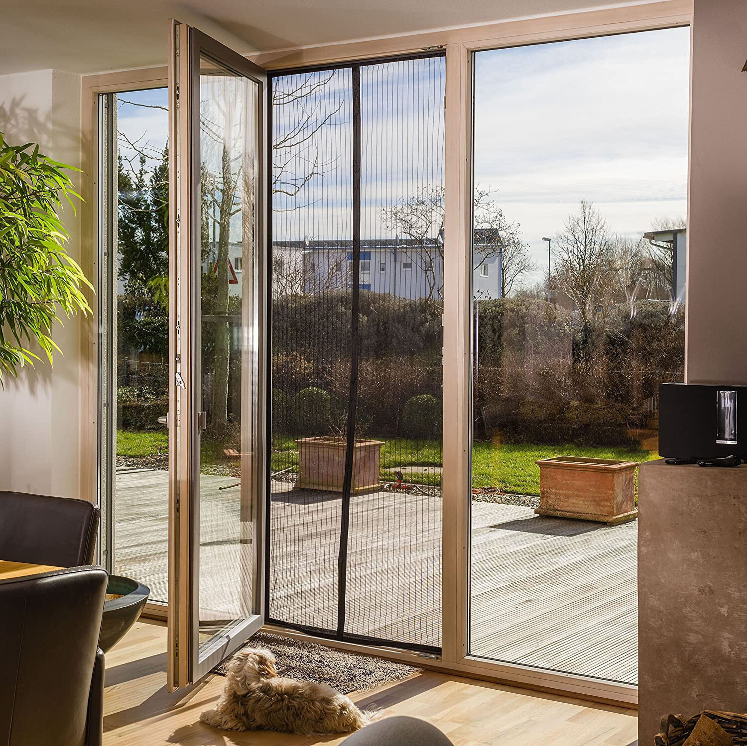 Magnet-Fliegengitter Für Türen – Ohne Bohren Befestigen, 120x200 Cm, Schwarz, Für Balkon-, Terrassen- & Zimmertüren