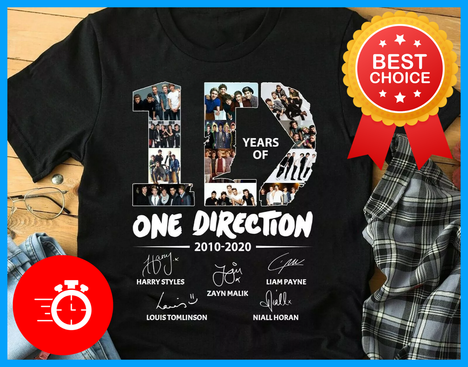 10 Years of One Direction T-Shirt Gift For Fan