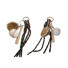 Lightweight Baseball Inspired Purse Bag Charm Stylish Keychain Metal Key Holder
