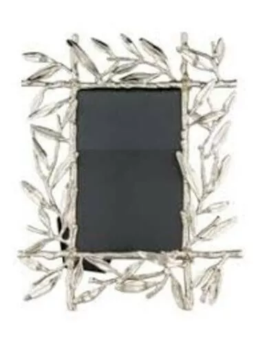NIB Michael Aram Silver Olive Branch Leaf Picture Frame. 4 x 6