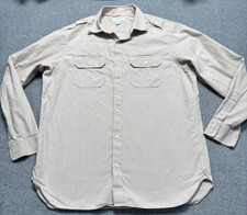 Banana Republic Dress Shirt Cream Textured Long Sleeve Mens Large 16-16.5