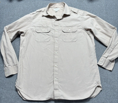 Banana Republic Dress Shirt Cream Textured Long Sleeve Mens Large 16-16.5 |  eBay