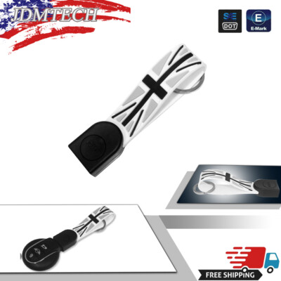 Black&Gray UK Flag Keychain Soft Silicone Key Holder For MINI Cooper F55 F56 F60