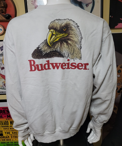 Retro Budweiser King of Beers Crewneck Eagle Sweatshirt Large - Picture 3 of 5