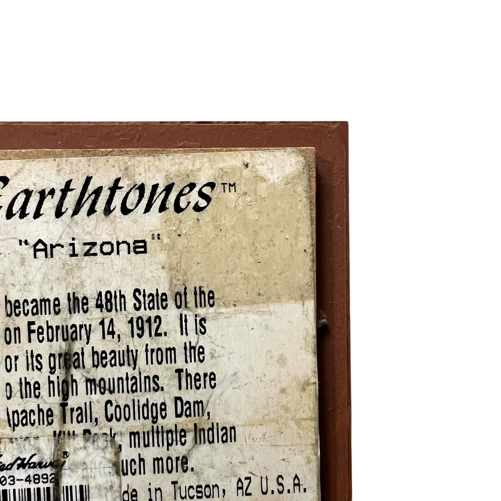 VTG 1999 Earthtones Arizona Ceramic Tile Southwest Decor Cactus Kokopelli 4x4