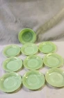 10 VINTAGE FIRE KING ALICE JADITE 6" SAUCERS!