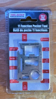 POCKET TOOL 11 Function WRENCH Screwdriver KNIFE Opener SAW Fits In Wallet NEW