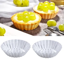30 Pcs Egg Tart Mold Reusable Cake Tartlets Muffin Tins Cupcake Baking