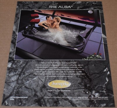 1987 Print Ad Sexy Jacuzzi Whirlpool Bath Blonde Lady Aura Tub Love art embrace