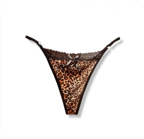 Damen Tigermuster String Reizwäsche Ring Slip Unterhose Leopardmotiv Rot Braun - Bild 5 von 5