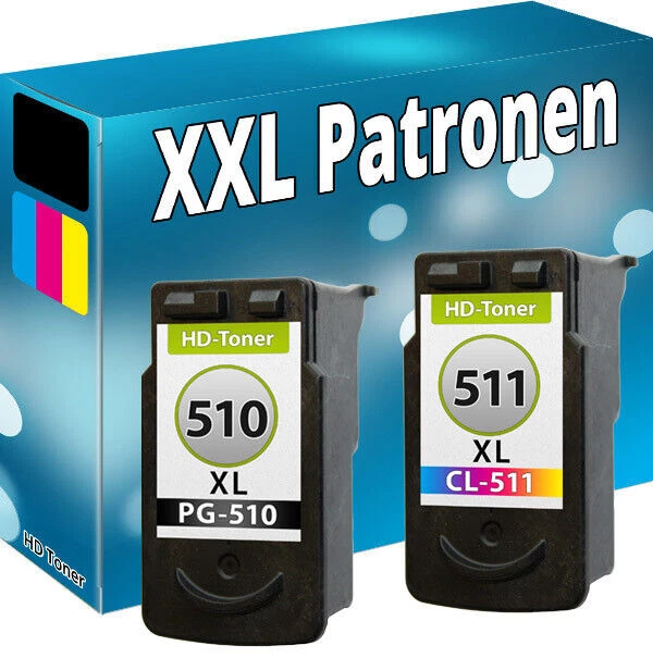 Cartouches D'encre Remanufacturées Canon PG510 Noir Et CL511 Couleur - Compatibles Pixma MX330, MP240, Etc.