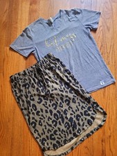 Women's Boutique T-shirt, Leopard Skirt. Hot Mess Express! EUC!Tickled Pink