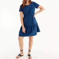 New Universal Standard For J.Crew Poplin Drop-Waist Dress Size Medium MSRP $130