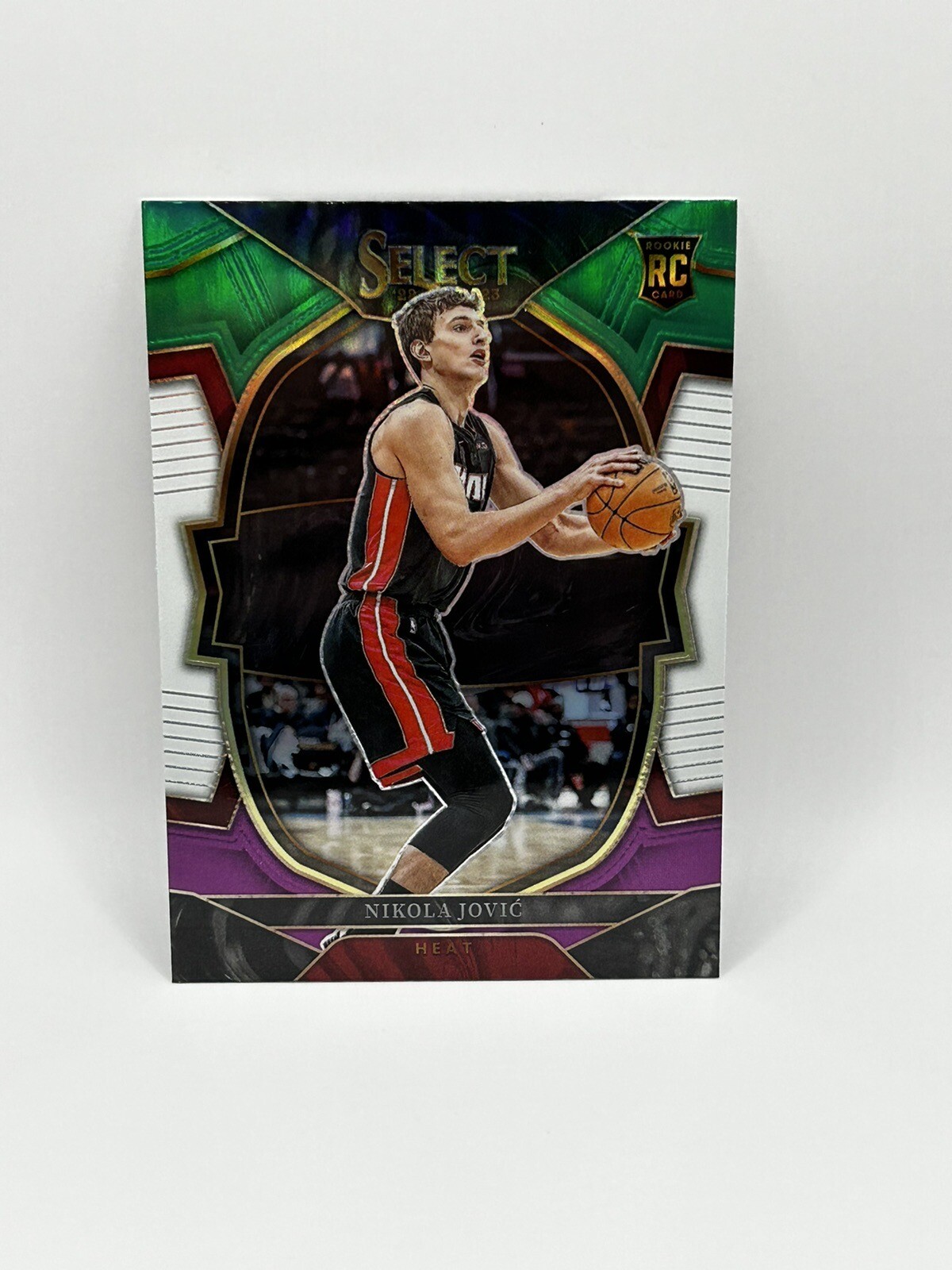 2022-23 Panini Select NIKOLA JOVIC RC Green White Purple PRIZM #91 Heat