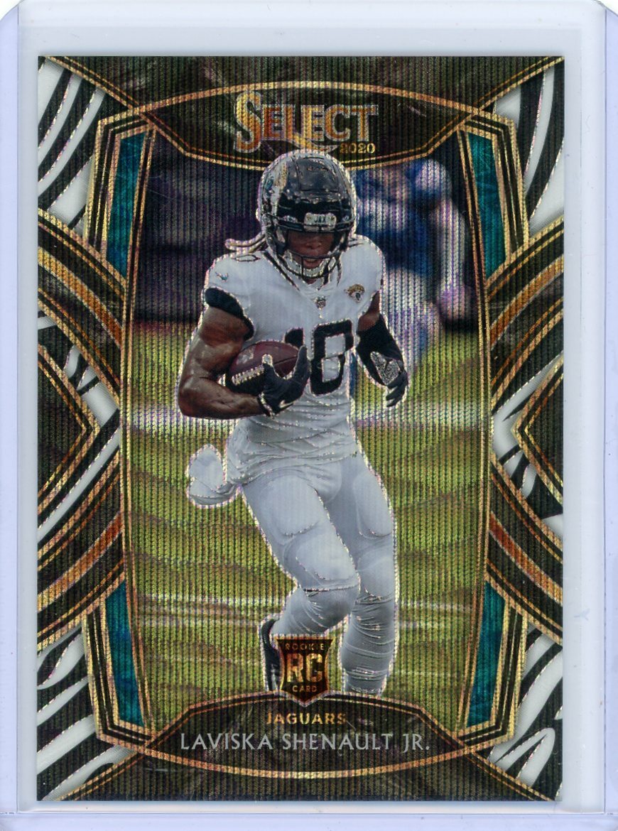 2020 Panini Select Football Club Level Zebra Prizm Rookie #259 Laviska Shenault