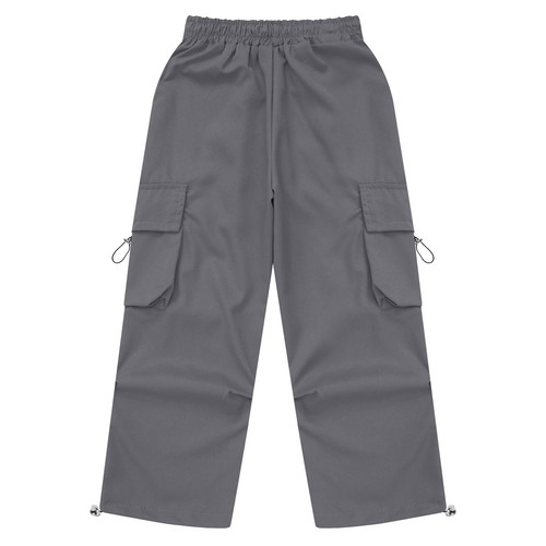 Kids Girls Trousers Party Pants Street Cargo Jogging With Pockets Drawstring - Picture 11 of 35