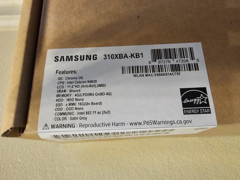 Samsung (XE310XBA-KB1US) Chromebook 4 Celeron N4020, 4GB/16GB - Factory Seal - Image 4 of 4