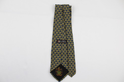 paolo gucci mens gold/navy print silk tie