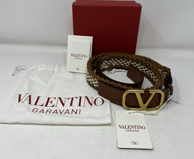 Valentino Garavani VLOGO Crochet Buckle Belt Size 95 /38 NWT
