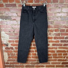 Vintage Guess Jeans Mens 30x29 Black Made in USA 100% Cotton Tapered 90s