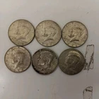 Lot of 6 Kennedy Half Dollars-2: 1967, 3: 1968, 1: 1969
