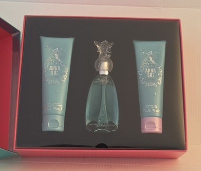 Anna Sui 3-Piece Secret Wish EDT Spray Body Lotion Shower Gel New In Box