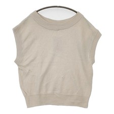 Margaret Howell Linen Cotton Silk Sleeveless Sweater Light Beige Used