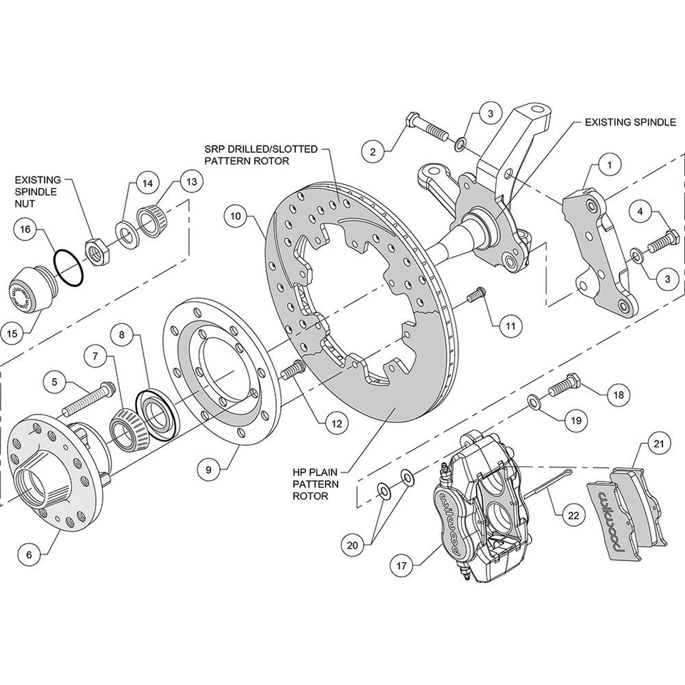 Wilwood 140-10440-B FDLI Front Disc Brake Kit, 1974-80 Pinto/Fits Mustang II - Imagem 3 de 4