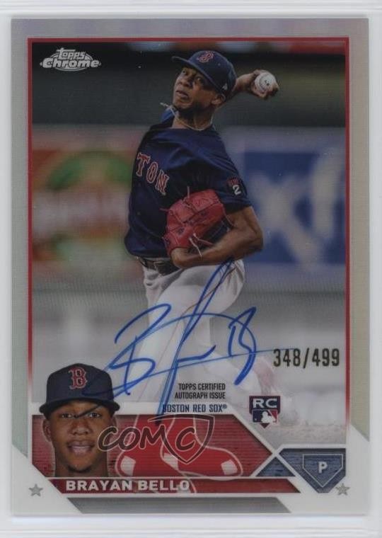 2023 Topps Chrome Rookie Auto Refractor 348/499 Brayan Bello #RA-BB Auto uk2